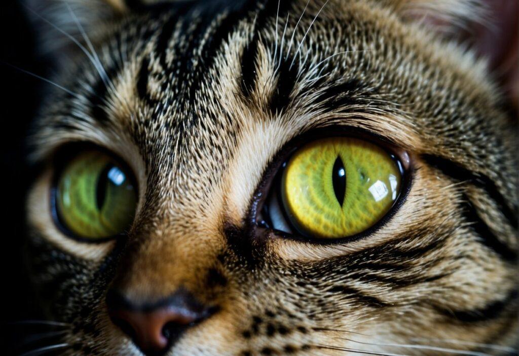 Close up of Cats green eyes