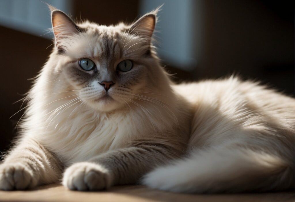 Ragdoll Cat lying down