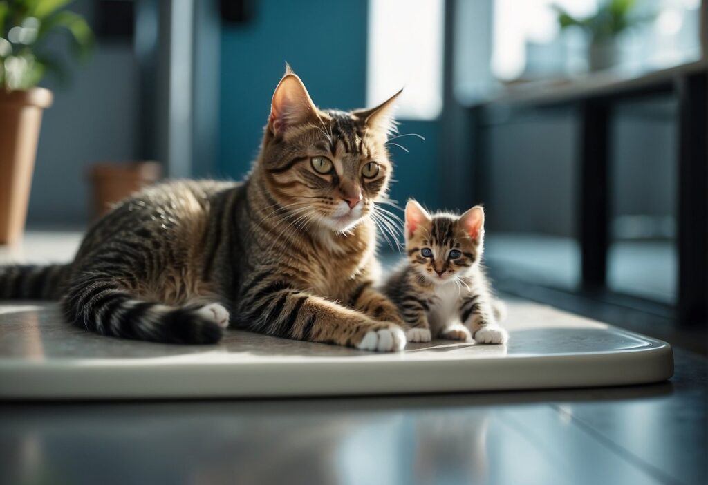 A Mother Cat and Kitten